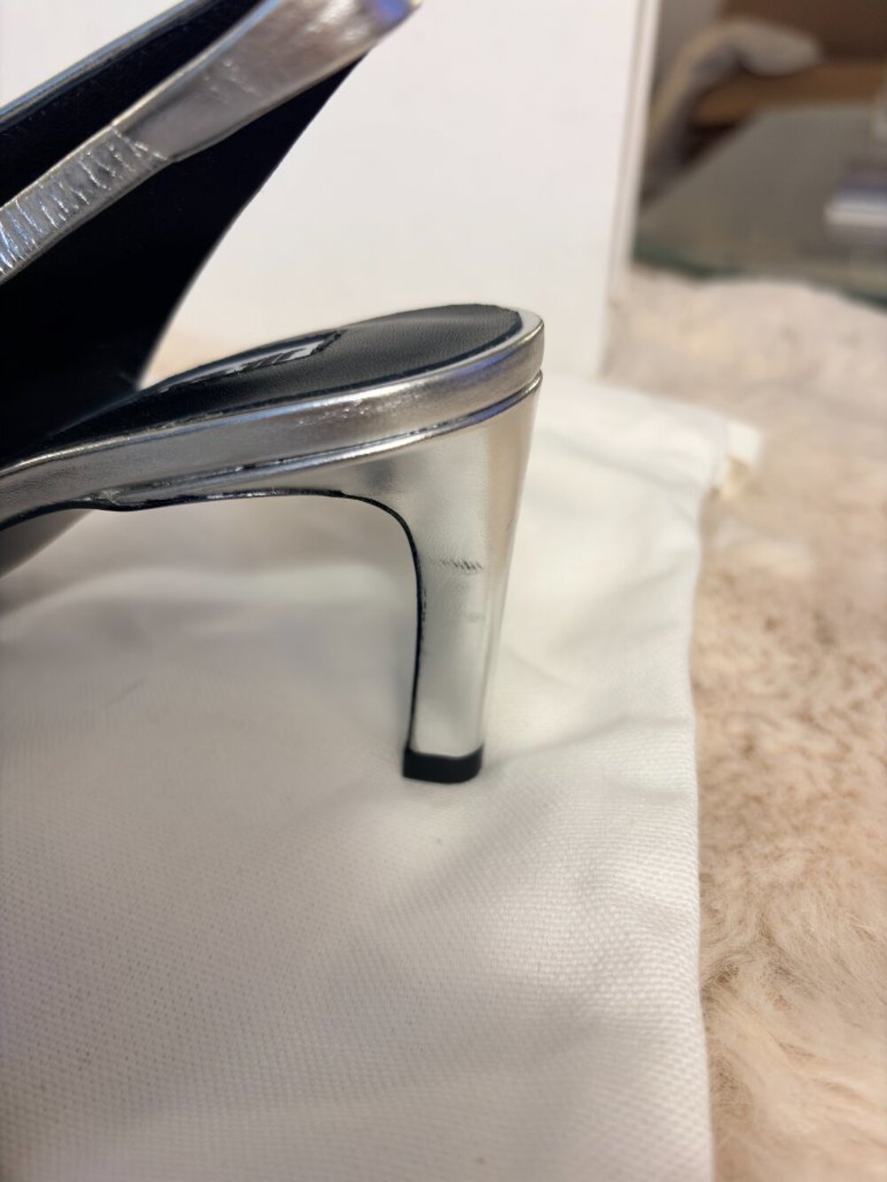 JIL SANDER Metallic Leather Square-Toe Slingback Mules *BRAND NEW W/ BOX* - Picture 11 of 11